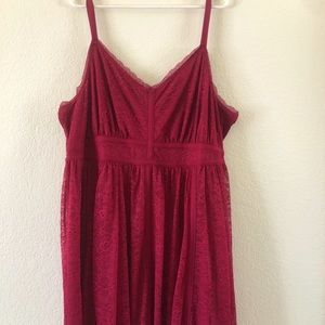 Burgundy/Maroon colored lace dress